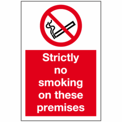 Strictly no smoking on these premises sign - Ref: ps130