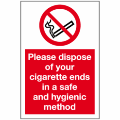 Please dispose of your cigarette ends sign - Ref: ps132
