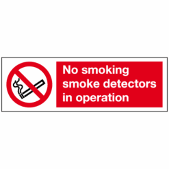No Smoking smoke detectors in operation sign - Ref: ps144