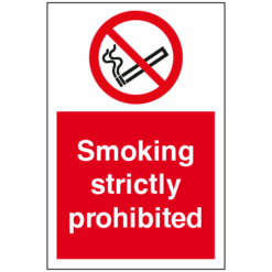 Smoking strictly prohibited sign - Ref: ps190