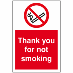 Thank you for not smoking sign - Ref: ps255