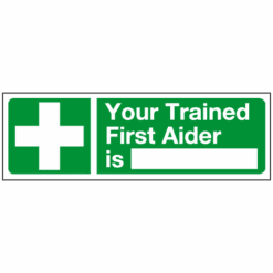 Your trained first aider is sign - Ref: sc413a