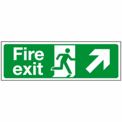 Fire exit arrow UP RIGHT sign - Ref: sc662