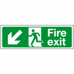 Fire exit arrow DOWN LEFT sign - Ref: sc663