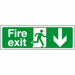 Fire exit arrow DOWN sign - Ref: sc664