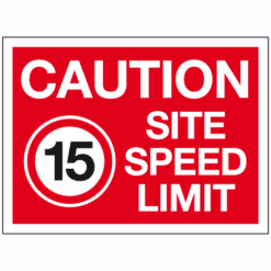 Caution site speed limit 15mph (landscape) sign - Ref: tc96