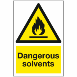 Dangerous solvents sign - Ref: wm34