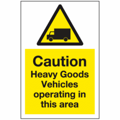 Caution heavy goods vehicles operating in this area sign - Ref: ws524