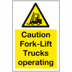 Caution fork lift trucks operating sign - Ref: ws525