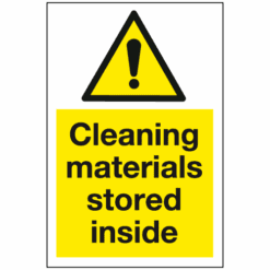 Cleaning materials stored inside sign - Ref: ws538