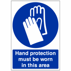 Hand protection must be worn in this area sign - Ref: m14