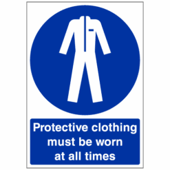 Protective clothing must be worn at all times sign - Ref: m19