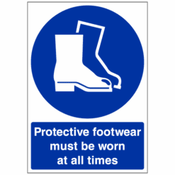 Protective footwear must be worn at all times sign - Ref: m21