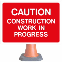Caution Construction work in progress cone sign - cns91 (cone sold separately)
