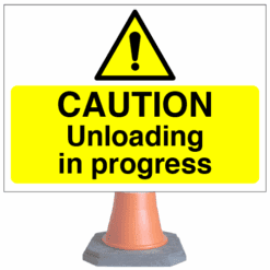 Caution Unloading in progress cone sign - cns76 (cone sold separately)