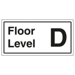 Floor Level D sign- Ref: st42