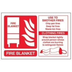Fire Blanket sign - Landscape - Ref: fe19
