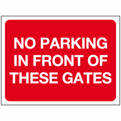 No parking in front of these gates sign cp17