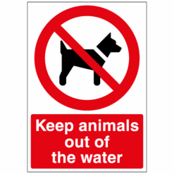 Keep animals out of the water sign - Ref: p142