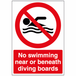 No swimming near or beneath diving boards sign - Ref: ps16