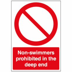 Non-swimmers prohibited in the deep end sign - Ref: ps22