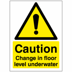 Caution Change in floor level underwater sign - Ref: ps27