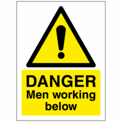 Danger Men working below sign - Ref: w11