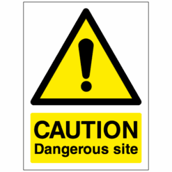 Caution Dangerous site sign - Ref: w32