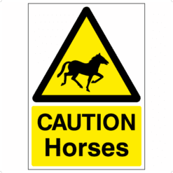 Caution Horses sign - Ref: hrs2