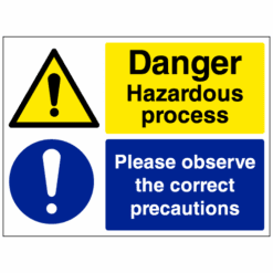 Danger hazardous process - observe correct precautions sign - Ref: cs1