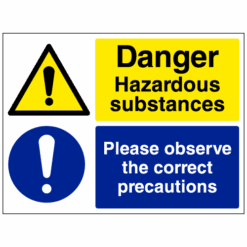 Warning hazardous substances - Please observe correct precautions sign - Ref: cs4