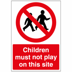 Children must not play on this site sign - Ref: p154