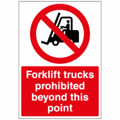 Forklift trucks prohibited beyond this point sign - Ref: p292