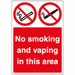 No smoking and vaping in this area sign - Ref: p314