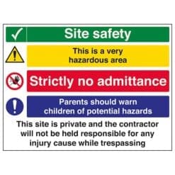 Multi Hazard Site Safety Very Hazardous Area sign - Ref: c11